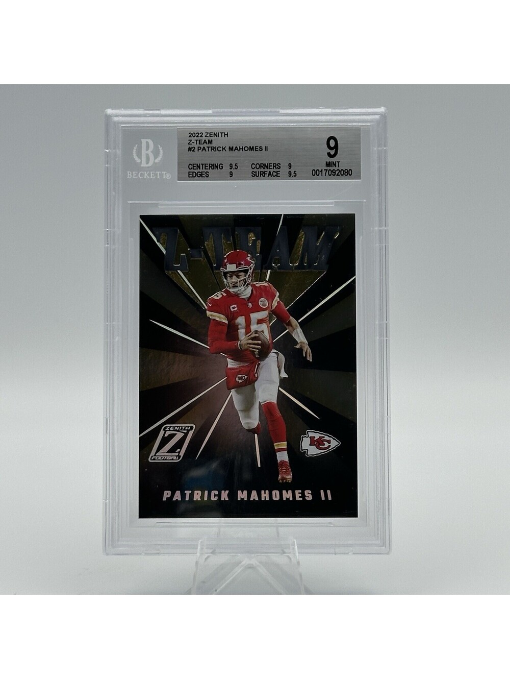 Patrick Mahomes II 2022 Panini Zenith Z-Team #ZT-2 BGS 9 Mint